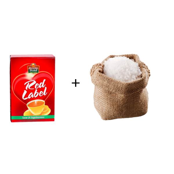 Broke Bond Red Label Tea + Sugar(250 Gms + 1 Kg)